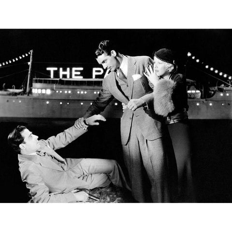 Cary Grant - Gambling Ship White Modern Wood Framed Art Print by Hollywood Photo Archive