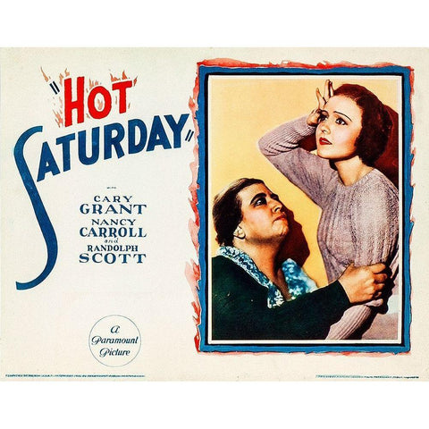 Cary Grant - Hot Saturday White Modern Wood Framed Art Print by Hollywood Photo Archive