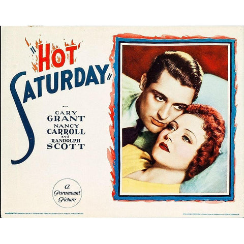 Cary Grant - Hot Saturday White Modern Wood Framed Art Print by Hollywood Photo Archive