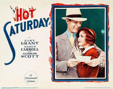 Cary Grant - Hot Saturday White Modern Wood Framed Art Print with Double Matting by Hollywood Photo Archive