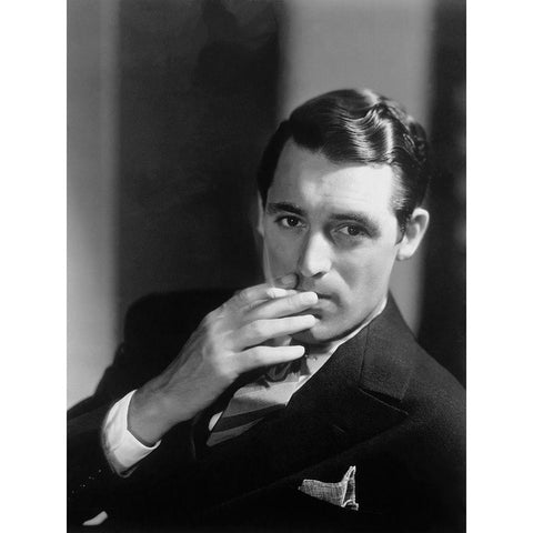 Cary Grant White Modern Wood Framed Art Print by Hollywood Photo Archive