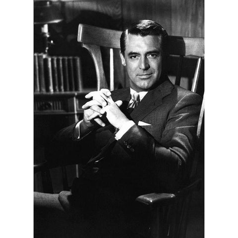 Cary Grant Black Modern Wood Framed Art Print with Double Matting by Hollywood Photo Archive