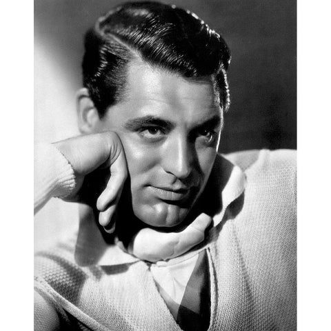 Cary Grant White Modern Wood Framed Art Print by Hollywood Photo Archive