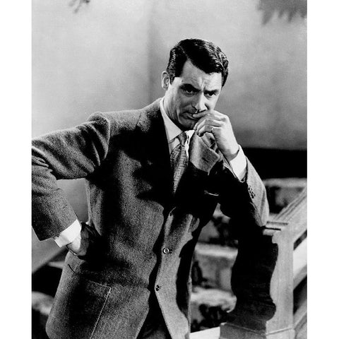 Cary Grant Black Modern Wood Framed Art Print with Double Matting by Hollywood Photo Archive