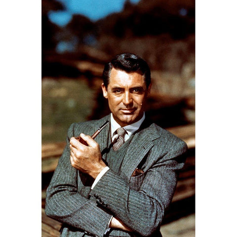 Cary Grant Black Modern Wood Framed Art Print with Double Matting by Hollywood Photo Archive