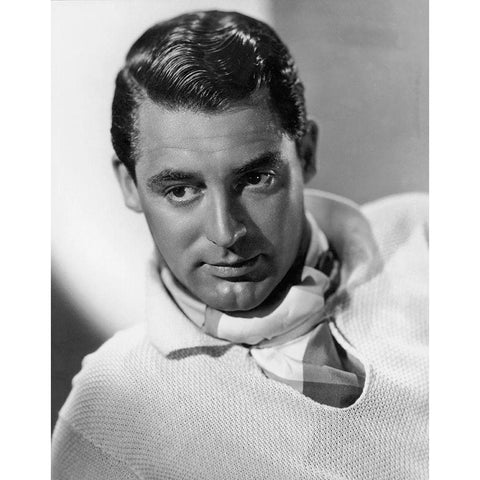 Cary Grant White Modern Wood Framed Art Print by Hollywood Photo Archive