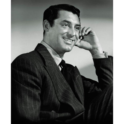 Cary Grant White Modern Wood Framed Art Print by Hollywood Photo Archive