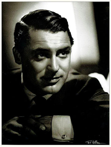 Cary Grant White Modern Wood Framed Art Print with Double Matting by Hollywood Photo Archive