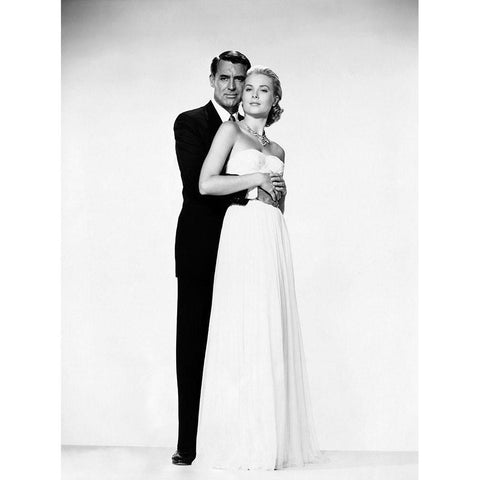 Cary Grant with Grace Kelly Gold Ornate Wood Framed Art Print with Double Matting by Hollywood Photo Archive