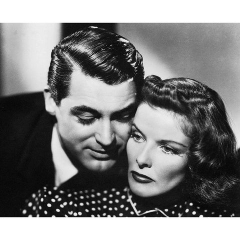 Cary Grant with Katherine Hepburn - Bringing Up Baby Black Modern Wood Framed Art Print with Double Matting by Hollywood Photo Archive