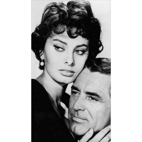 Cary Grant with Sophia Loren Black Modern Wood Framed Art Print with Double Matting by Hollywood Photo Archive