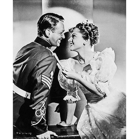 Douglas Fairbanks with Joan Fontaine - Gunga Din White Modern Wood Framed Art Print by Hollywood Photo Archive