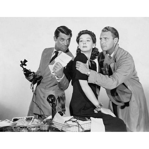 Cary Grant - His Girl Friday Black Modern Wood Framed Art Print with Double Matting by Hollywood Photo Archive