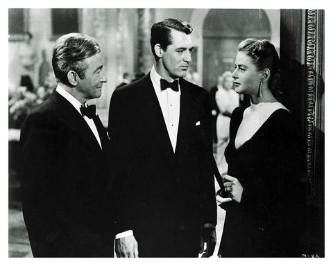 Cary Grant, Claude Rains and Ingrid Bergman - Notorious White Modern Wood Framed Art Print with Double Matting by Hollywood Photo Archive