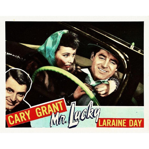 Mr. Lucky - Lobby Card Black Modern Wood Framed Art Print with Double Matting by Hollywood Photo Archive