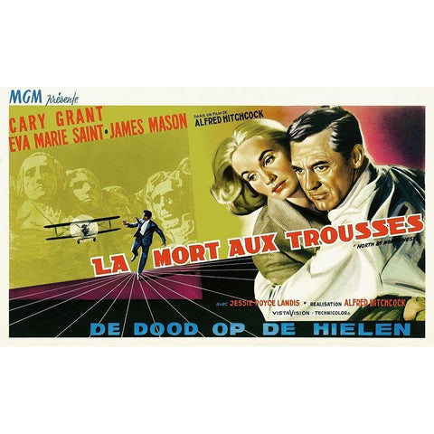 French - North by Northwest Black Modern Wood Framed Art Print with Double Matting by Hollywood Photo Archive