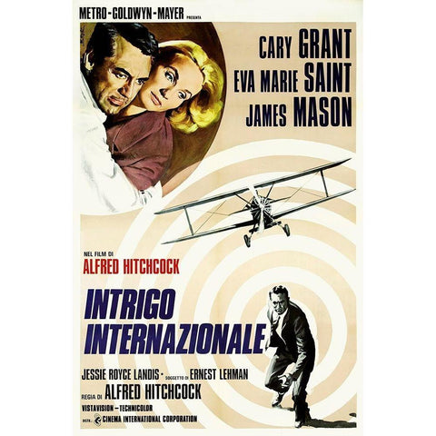 Italian - North by Northwest White Modern Wood Framed Art Print by Hollywood Photo Archive