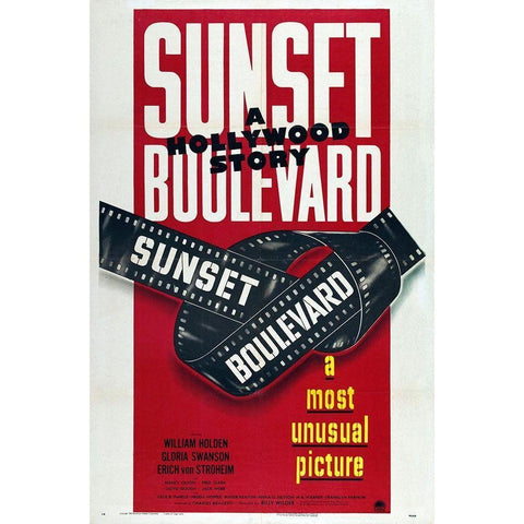 Sunset Boulevard White Modern Wood Framed Art Print by Hollywood Photo Archive