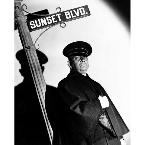 Sunset Boulevard Gold Ornate Wood Framed Art Print with Double Matting by Hollywood Photo Archive