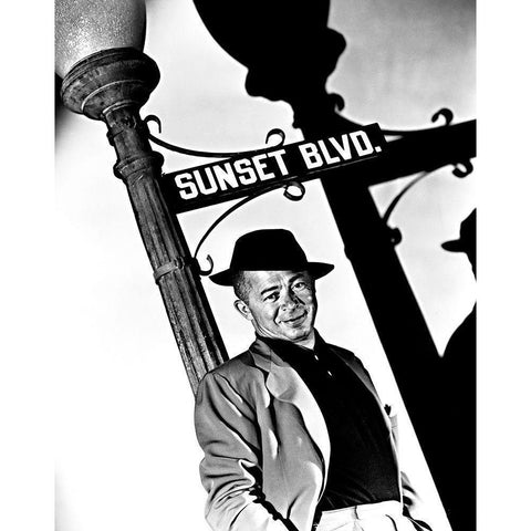 Sunset Boulevard White Modern Wood Framed Art Print by Hollywood Photo Archive