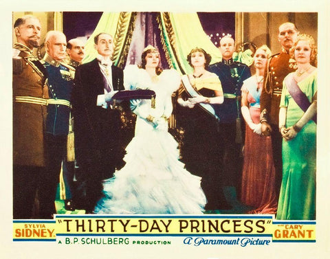 Thirty Day Princess - Lobby Card Black Ornate Wood Framed Art Print with Double Matting by Hollywood Photo Archive