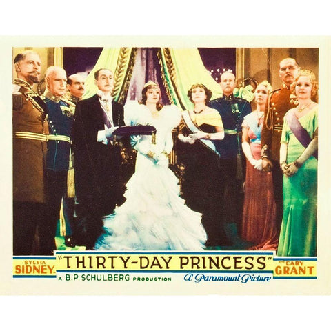 Thirty Day Princess - Lobby Card Gold Ornate Wood Framed Art Print with Double Matting by Hollywood Photo Archive