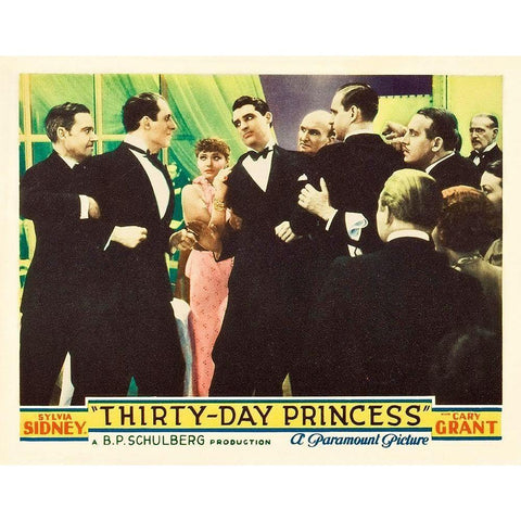 Thirty Day Princess - Lobby Card White Modern Wood Framed Art Print by Hollywood Photo Archive