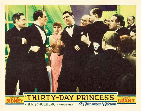 Thirty Day Princess - Lobby Card White Modern Wood Framed Art Print with Double Matting by Hollywood Photo Archive