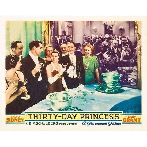 Thirty Day Princess - Lobby Card Gold Ornate Wood Framed Art Print with Double Matting by Hollywood Photo Archive