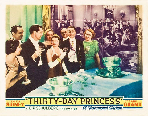 Thirty Day Princess - Lobby Card White Modern Wood Framed Art Print with Double Matting by Hollywood Photo Archive