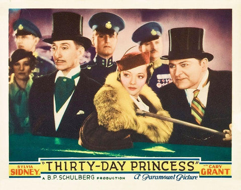 Thirty Day Princess - Lobby Card White Modern Wood Framed Art Print with Double Matting by Hollywood Photo Archive