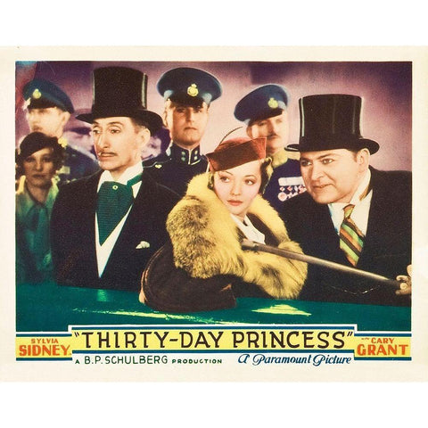 Thirty Day Princess - Lobby Card White Modern Wood Framed Art Print by Hollywood Photo Archive