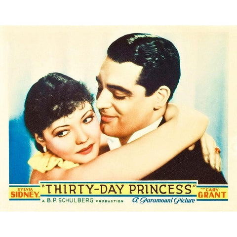 Thirty Day Princess - Lobby Card Gold Ornate Wood Framed Art Print with Double Matting by Hollywood Photo Archive