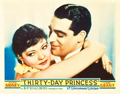 Thirty Day Princess - Lobby Card White Modern Wood Framed Art Print with Double Matting by Hollywood Photo Archive