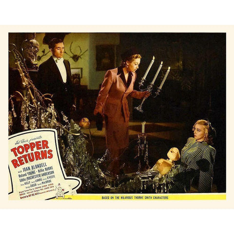 Topper Returns - Lobby Card White Modern Wood Framed Art Print by Hollywood Photo Archive