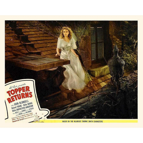 Topper Returns - Lobby Card Gold Ornate Wood Framed Art Print with Double Matting by Hollywood Photo Archive