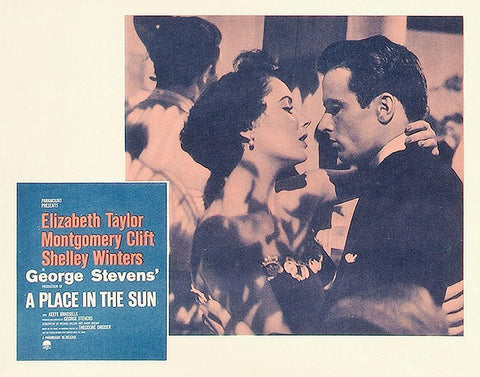 Elizabeth Taylor - A Place in the Sun - Lobby Card Black Ornate Wood Framed Art Print with Double Matting by Hollywood Photo Archive