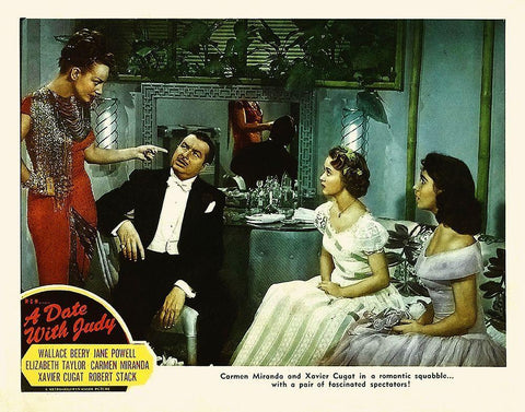 Elizabeth Taylor - A Date with Judy - Lobby Card Black Ornate Wood Framed Art Print with Double Matting by Hollywood Photo Archive