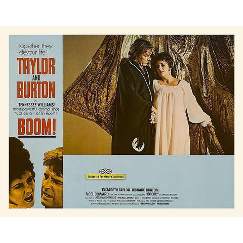 Elizabeth Taylor - Boom! - Lobby Card Black Modern Wood Framed Art Print with Double Matting by Hollywood Photo Archive