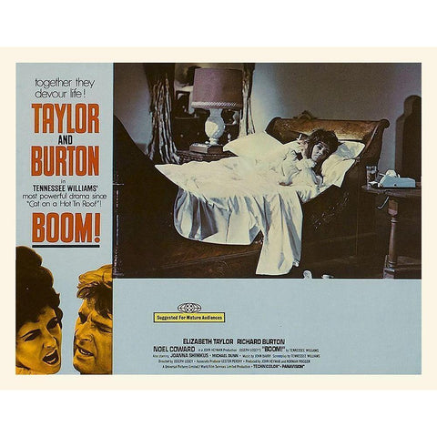 Elizabeth Taylor - Boom! - Lobby Card Gold Ornate Wood Framed Art Print with Double Matting by Hollywood Photo Archive