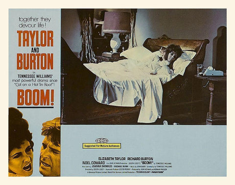 Elizabeth Taylor - Boom! - Lobby Card Black Ornate Wood Framed Art Print with Double Matting by Hollywood Photo Archive