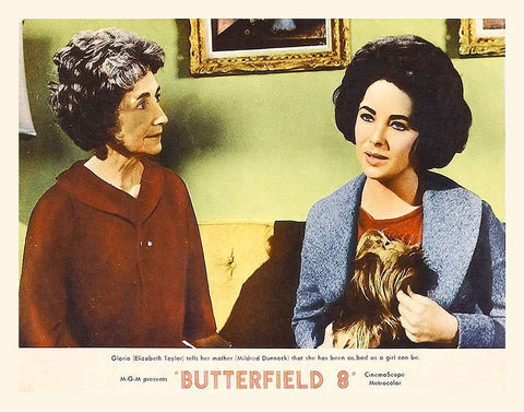 Elizabeth Taylor - Butterfield 8 - Lobby Card Black Ornate Wood Framed Art Print with Double Matting by Hollywood Photo Archive