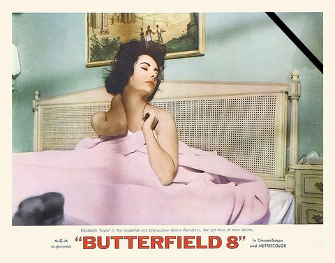 Elizabeth Taylor - Butterfield 8 - Lobby Card Black Ornate Wood Framed Art Print with Double Matting by Hollywood Photo Archive