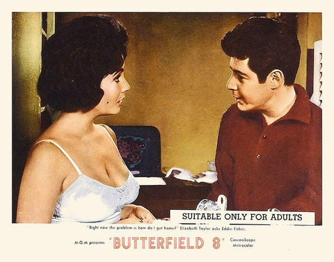 Elizabeth Taylor - Butterfield 8 - Lobby Card Black Ornate Wood Framed Art Print with Double Matting by Hollywood Photo Archive