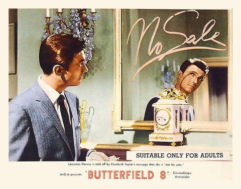 Elizabeth Taylor - Butterfield 8 - Lobby Card Black Ornate Wood Framed Art Print with Double Matting by Hollywood Photo Archive