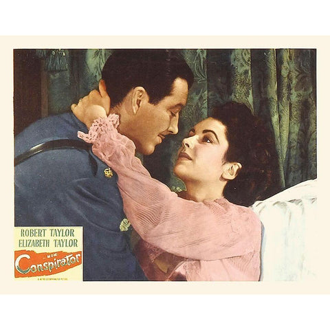 Elizabeth Taylor - Conspirator - Lobby Card Black Modern Wood Framed Art Print with Double Matting by Hollywood Photo Archive