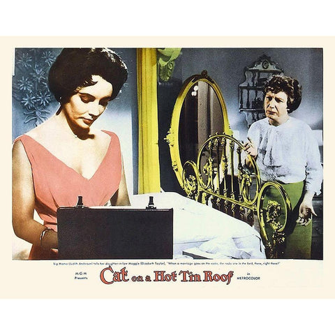 Elizabeth Taylor - Cat on a Hot Tin Roof - Lobby Card White Modern Wood Framed Art Print by Hollywood Photo Archive