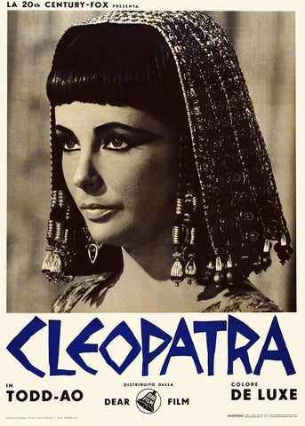 Italian - Elizabeth Taylor - Cleopatra - Poster White Modern Wood Framed Art Print with Double Matting by Hollywood Photo Archive