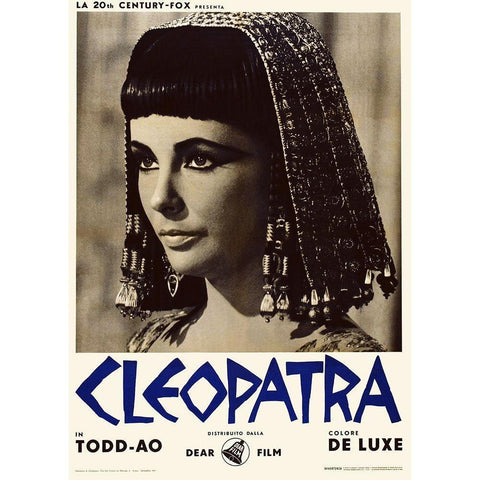 Italian - Elizabeth Taylor - Cleopatra - Poster White Modern Wood Framed Art Print by Hollywood Photo Archive