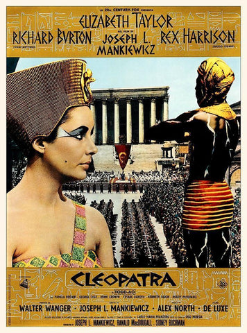 Elizabeth Taylor - Cleopatra - Poster White Modern Wood Framed Art Print with Double Matting by Hollywood Photo Archive